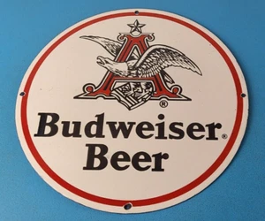 Vintage Budweiser Bier Schild - Erwachsene Getränk Anheuser Busch Porzellanschild - Bild 1 von 15