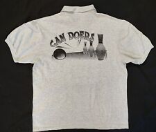 Vintage 90's Bowling Shirt Hanes Gray Short Sleeve The Can Doers Rachel Sz M