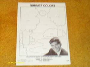 WAYNE NEWTON sheet music Summer Colors 1967 3 pages (VG+ shape) - Picture 1 of 1