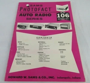Manual de servicio Sams Photofact serie de radio automática AR-106 octubre 1971 - Imagen 1 de 5