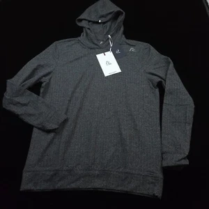 NEW! RHOBACK GOLF HOODIE SWEATER -S- BLACK WHITE HERRINGBONE PERFORMANCE POLY - Picture 1 of 11