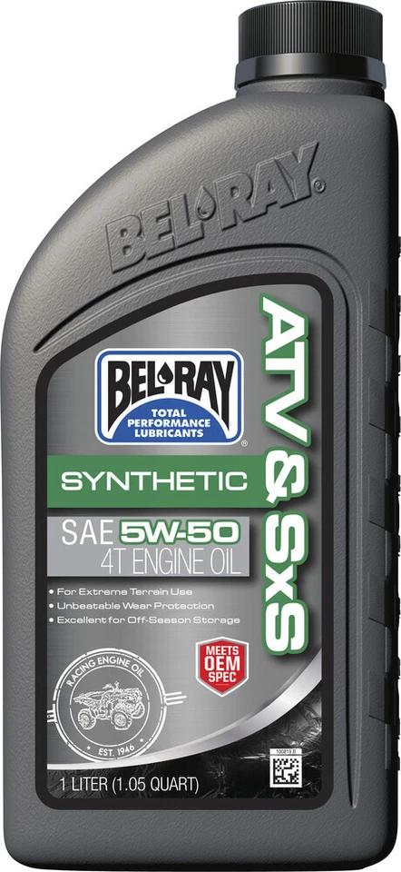 BEL-RAY 5W-50 FULL-Synthetic Ester ATV QUAD UTV SXS 4T 4-Stroke Engine Oil 1L - Image 1 of 1