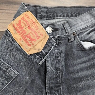 Jeans Levis para Hombres 33x32* Gris 501 ST Botón Recto Mosca Western American Denim Foto 1 de 4
