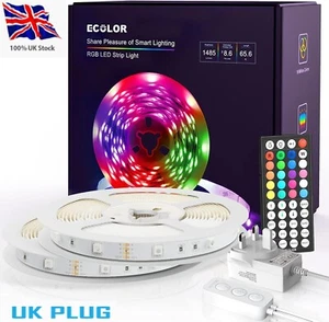 UK Stock 3-20M LED Strip 5050 RGB Lights Colour Changing Tape Kitchen Lighting - Picture 1 of 82
