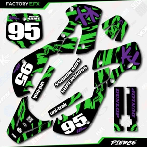 Green & Purple Fierce Graphics Sticker Kit fits Kawasaki KX65 KX 65 00-24 Decals - Picture 1 of 5