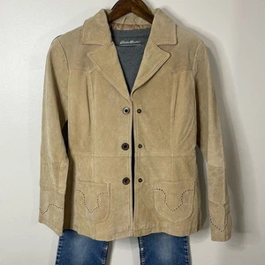 Taunt Tan Vintage Suede Western Blazer W/Contrast Stitching Size M - Picture 1 of 5