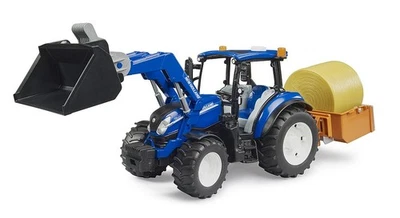 BRUDER, NEW HOLLAND T5.120 con caricatore e cassone ribaltabile con forche, 1... - Immagine 1 di 4