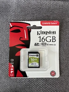 Kingston Canvas Select 16GB SDHC Read UHS-I Class 1 U1 Read 80MB/s SDS 16GB 24 - Picture 1 of 2