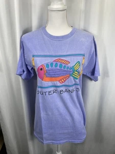 Vintage Fresh Produce 1993 Outer Banks Short Sleeve Fish Graphic Size M USA - Bild 1 von 5