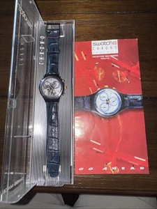 Swatch Timeless Zone SCN104 Globe Chronograph 37mm WORKS With Booklet & Case New - Picture 1 of 11