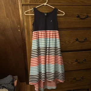 Girls NAUTICA patriotic red white and blue Cute Colorful Summer Dress Size 8 - Picture 1 of 4