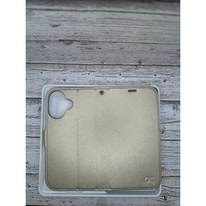 OCASE iPhone 16 Case Wallet Folio Card Holder Kickstand Magnetic Closure Gold - Zdjęcie 1 z 3