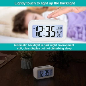 Digital Alarm Clock LCD Display with Battery Operated with Backlight Desk Clock - Picture 1 of 6