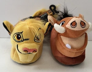 Disney's Lion King Toddler Sock Top Slippers Pumbaa & Simba Boys Sz 7-8 Plush - Picture 1 of 7