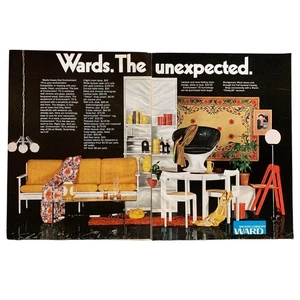 Montgomery Ward Modern Furniture 2 Page Vintage Magazine Print Ad 1970 - Picture 1 of 3