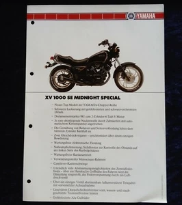 Yamaha XV 1000 SE, Händler Kurzinfo   2 Seiten  - Bild 1 von 2
