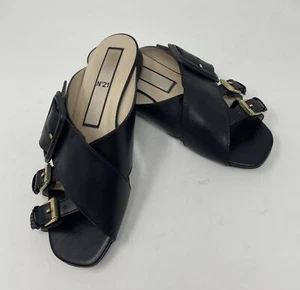 No 21 Black Leather Slide Sandals Mules Sz 39 US 8.5 - Picture 1 of 8