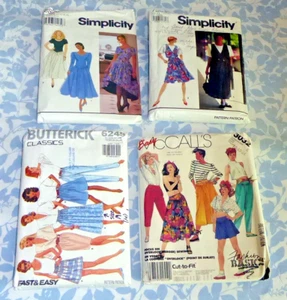 Lot of 4 Clothing Patterns Women's Multiple Sizes Simplicity McCall's Butterick - Picture 1 of 2