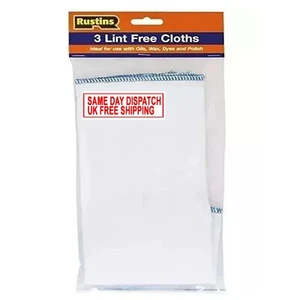 Lint Free Cloths Rustins White Cloth Oil Dye Wax Polish Dusting Cleaning 35x30cm - Picture 1 of 8