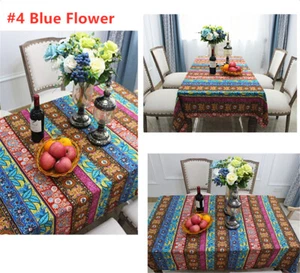 Boho Style Dining Table Cloth Rectangular Tablecloths Cover Kitchen Decoration - Picture 1 of 25