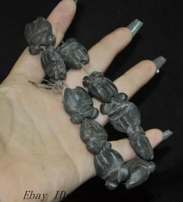 Pulsera estatua Feng Shui cigarra talla hierro meteorito cultura Hongshan de 5,2" China Foto 1 de 4