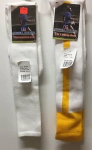 Russell Athletic Tall Performance Socke 2 in 1 Steigbügel gold weiß neu mit Etikett Erwachsene Large - Bild 1 von 10