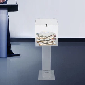 Acrylic Suggestion Box, Acrylic Donation Box, Clear Box for Donation & Ballot - Picture 1 of 22