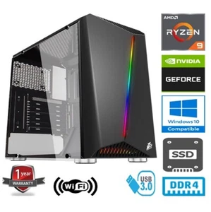 RYZEN 9 3900X 3.8GHz 12 CORE 16G RAM 120G SSD 1TB GEFORCE GT1030 2GB GAMING PC - Picture 1 of 11