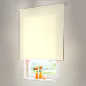 Sichtschutzrollo Mittelzugrollo Springrollo Rollo - Höhe 200 cm creme - Bild 1 von 47