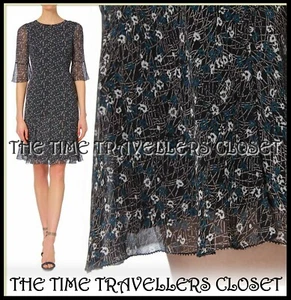BNWT L.K.Bennett Black Blue Multi DR Rosina Flippy Knee Dress UK 8 36 4 RRP £275 - Picture 1 of 10