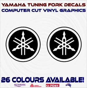 2x7cm tuning fork decal sticker graphics for YAMAHA jetski, waverunner,dirt bike - Picture 1 of 12