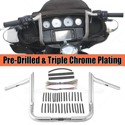 10" APE Hanger Bar Bagger Handlebar Wiring For Harley Street Glide FLHT 07-2013 - Изображение 1 из 4