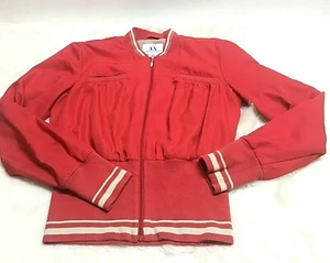 Armani Exchang Women Bomber Jacket Red Plaid Zip Up 80s Vintage - Picture 1 of 10