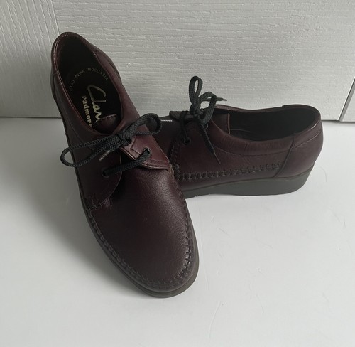 CLARKS Mocassini da donna Clark’s Padmore Wine in pelle cuciti a mano taglia 8. EU 39.