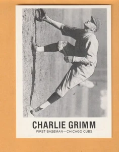 Charlie Grimm Chicago Cubs 1977-84 Galasso Greats #115 9C - Imagen 1 de 2