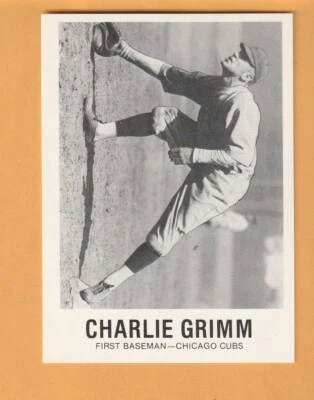 Charlie Grimm Chicago Cubs 1977-84 Galasso Greats #115 9C - Image 1 of 2