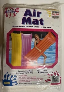 H2O Surfs Up Inflatable Pool Float Air Mattress Sturdy Vinyl 27”X 72” Yellow NIP - Picture 1 of 5
