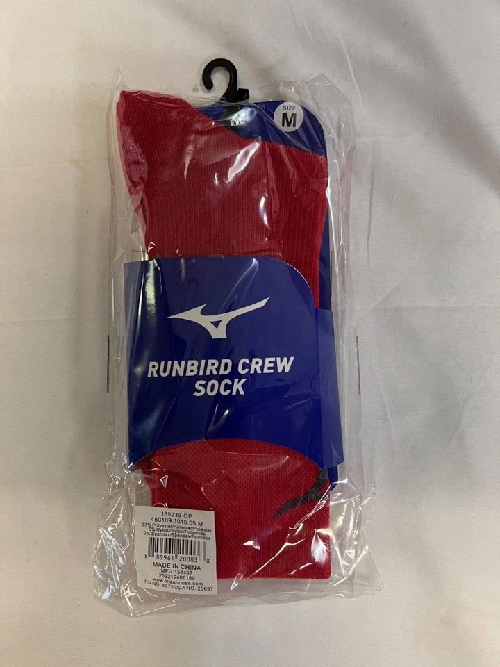Calcetines Mizuno Voleibol Runbird Crew, Rojo, Mediano Foto 1 de 1