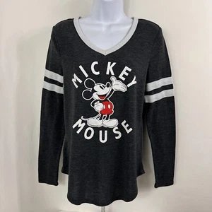 Disney Mickey Mouse Shirt Damen Small Langarm V-Ausschnitt sportliches T-Shirt leicht - Bild 1 von 11