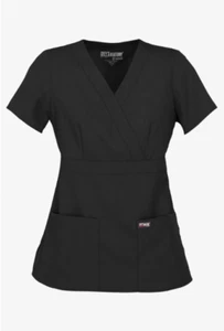 Grey's Anatomy by Barco Riley Women's 3-Pocket Modern Fit Mock Wrap Scrub Top - Picture 1 of 9