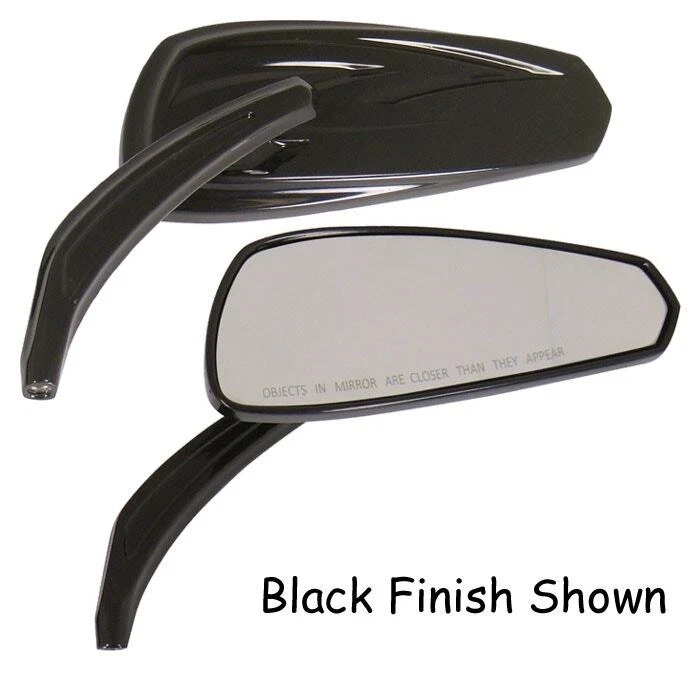 V-Factor 47065 Black Handlebar Mounted Right & Left Mirror Set Harley Universal - Imagem 1 de 1