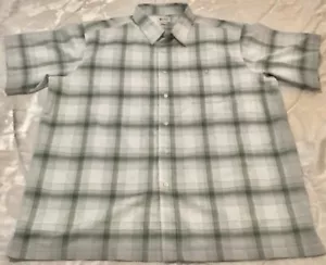 Haggar Clothing Men’s Collar Button Down Short Sleeve Green Plaid XXL Shirt - Picture 1 of 17
