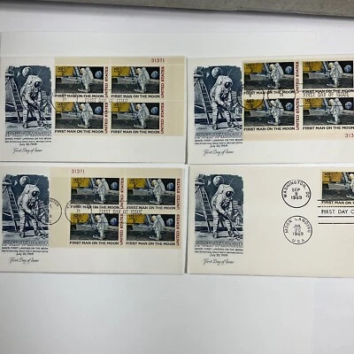 4 US Space FDC Cover 1969 Apollo 11 1st Man on the Moon. Neil Armstrong C2117 - Image 1 of 4