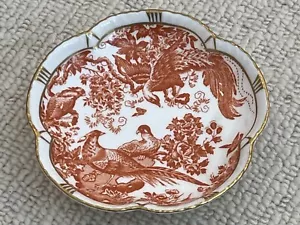 VINTAGE Red Aves Tudor Rose Tray by Royal Crown Derby – 4 1/2” – Trinket Tray - Picture 1 of 4