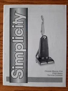Simplicity - Used Owners Manual for the 7000 Series Vacuums - Picture 1 of 4