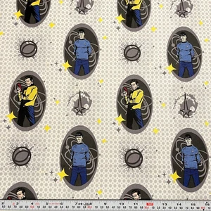 Star Trek TV 2016 - Camelot Fabrics Gray Polka Dots SPOCK KIRK Quilt Cotton 26" - Picture 1 of 2