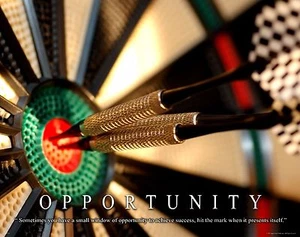 Darts Motivational Poster Art Print 11x14 Board League Case Opportunity MVP514 - Picture 1 of 1