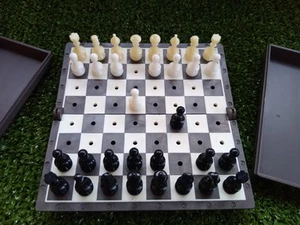 Vintage Soviet Travel Chess Set USSR 1980s. Pocket Plastic Chess Game - Picture 1 of 24