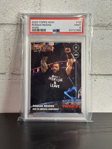 2020 Topps Now WWE Roman Reigns #49 PSA 9 Mint - Tribal Chief Payback Win - Imagen 1 de 18
