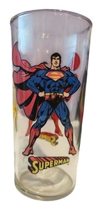 Superman DC Comics Glass 1999 Vintage 6" Clear Collector Drinking Cup Superhero - Picture 1 of 8